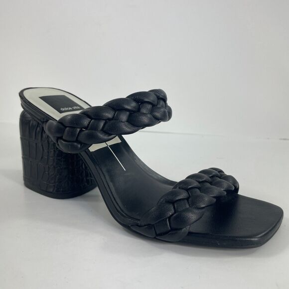 Dolce Vita Heels Womens Chunky Shoe Braided Slip on Slides Sz 7.5 - Picture 11 of 12